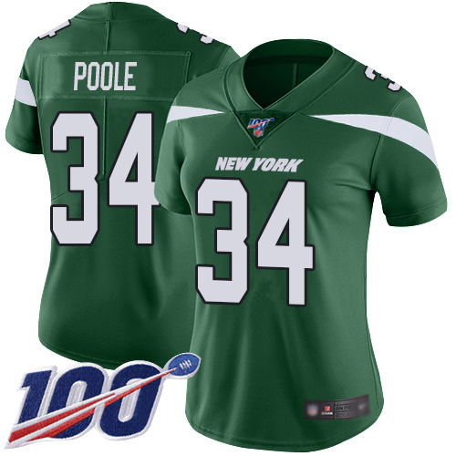 New York Jets Limited Green Women Brian Poole Home Jersey NFL Football #34 100th Season Vapor Untouchable